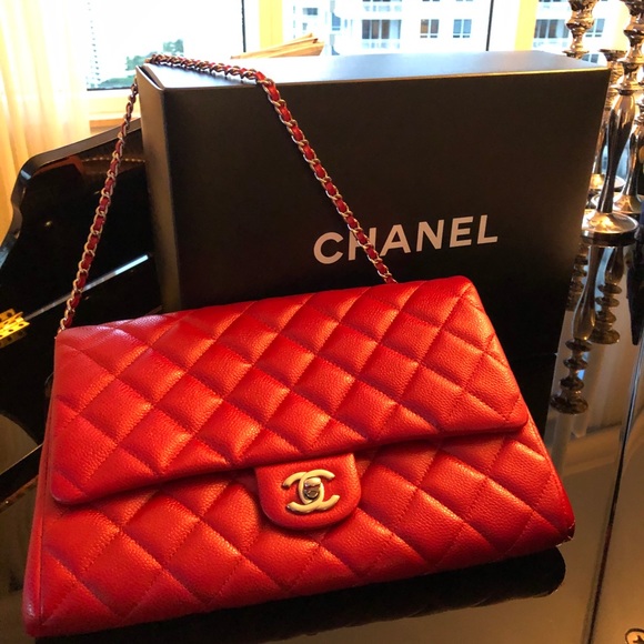 🚫 SOLD - NIB Auth CHANEL Classic Flap Leather Bag - Picture 2 of 8